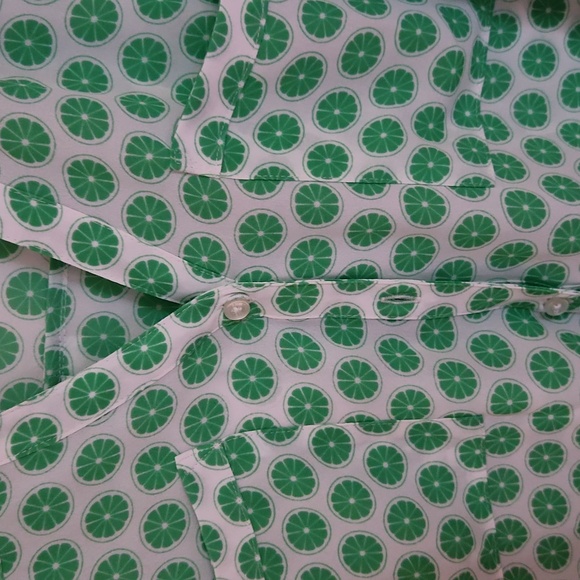 NWOT  Rare Express Green Lime Print  Button-Down Shirt - Picture 3 of 5